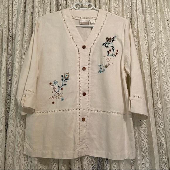 Vintage Napa Valley Linen/Rayon Blouse - Picture 1 of 6